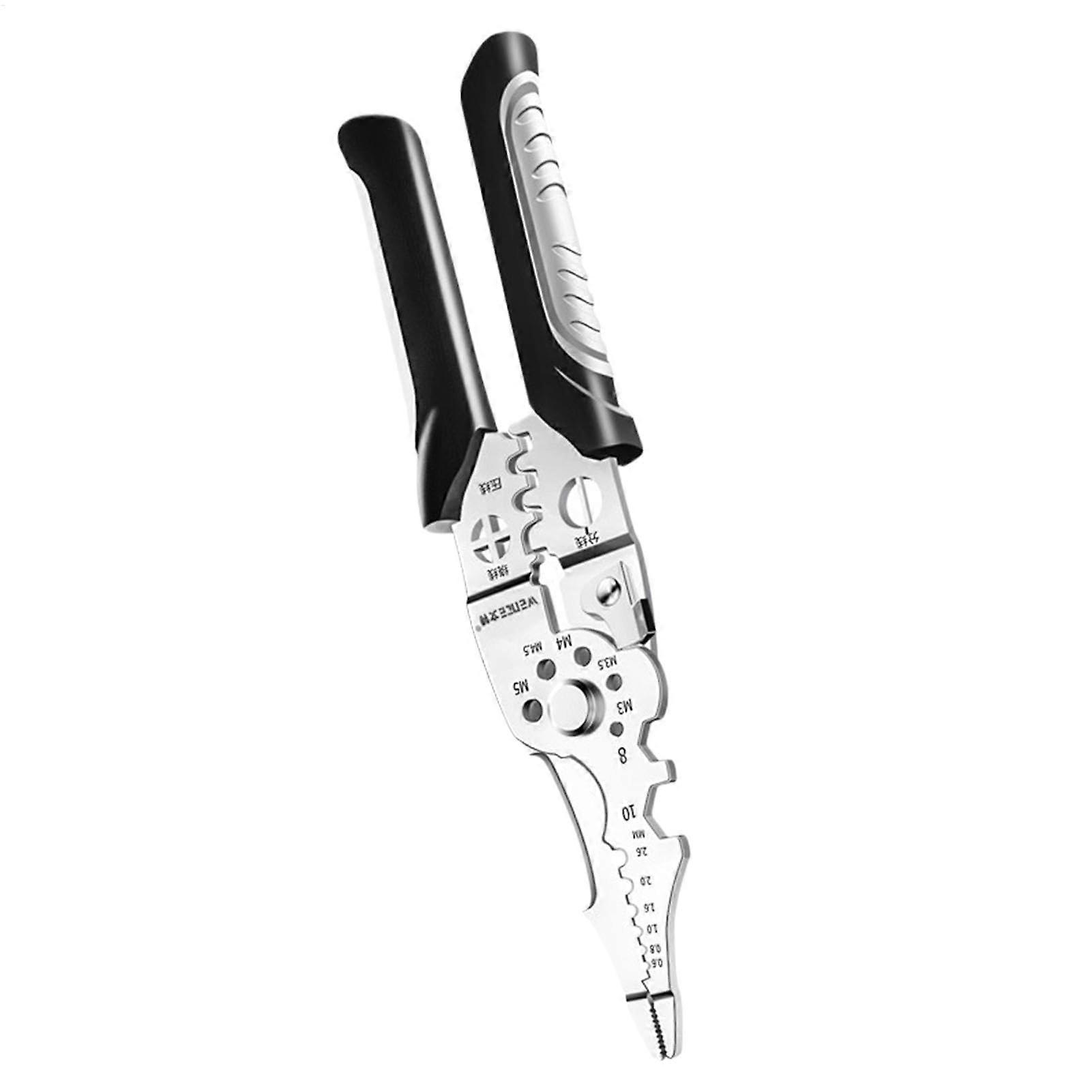 Cable Stripping Tool 21-In-1 Wire Cutter and Stripper Crimping Pliers Cutting Scissors
