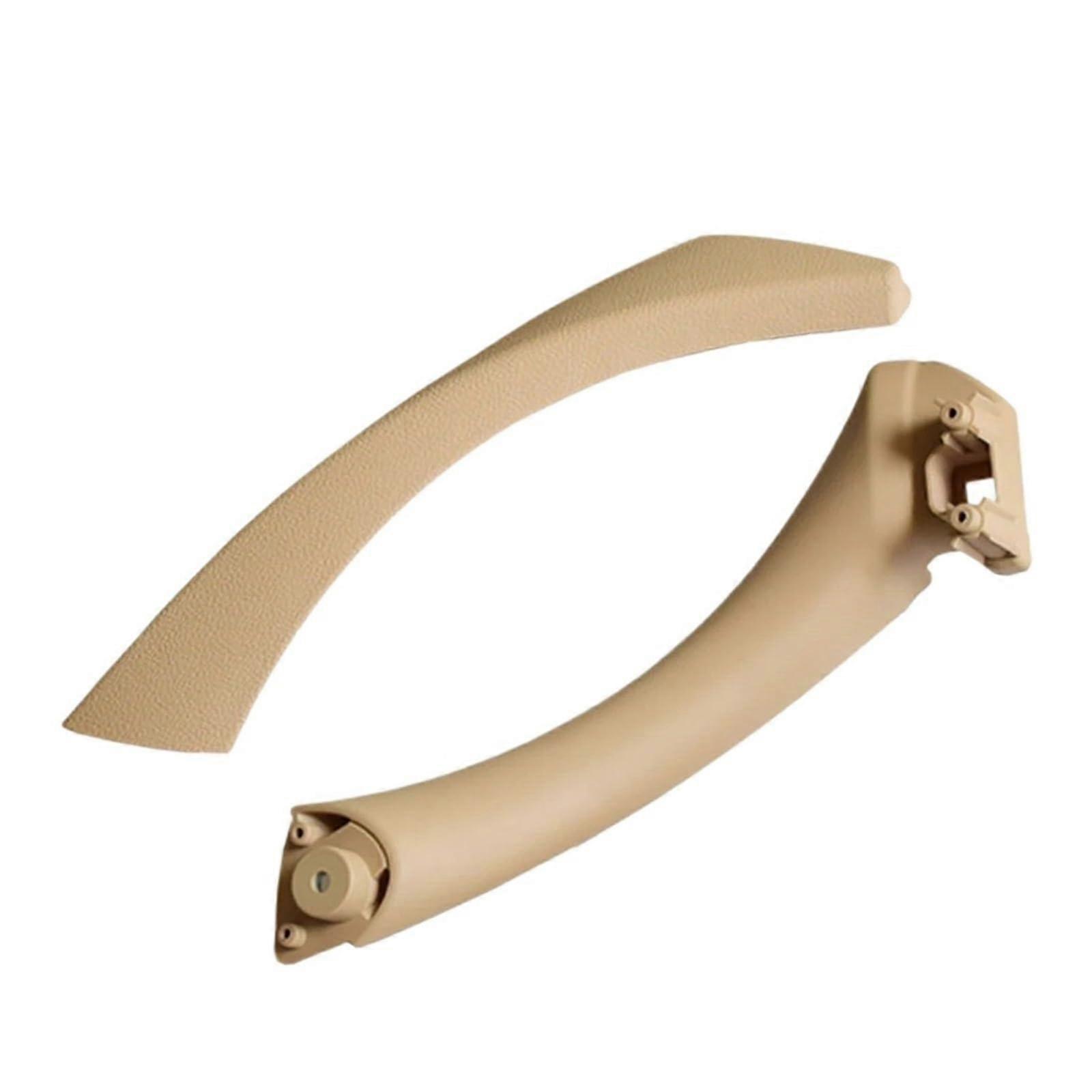 Interior Door Handles Carbon Fiber Beige Black Plastic Pull Handle Kit 3 Series E90 E91 E92 (Beige Set  Left)