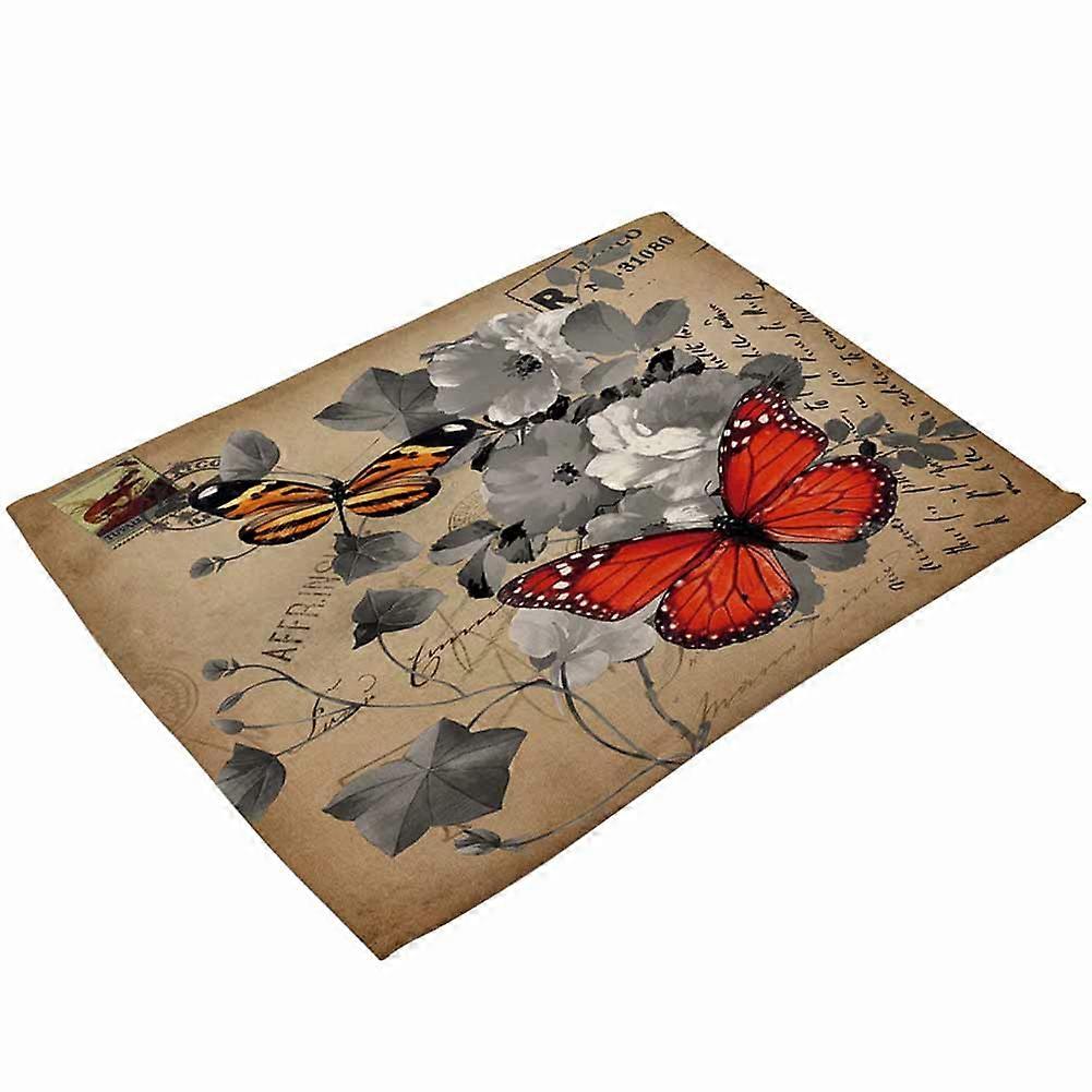 Tovaglietta di lino in cotone per uccelli e fiori con cartone animato ambientale dal design unico (MC0038-2)