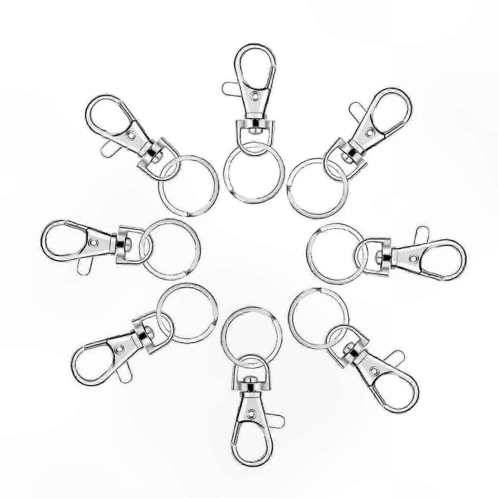 Swivel Lobster Clasps with Keychain Rings for DIY Jewelry Crafting Projects