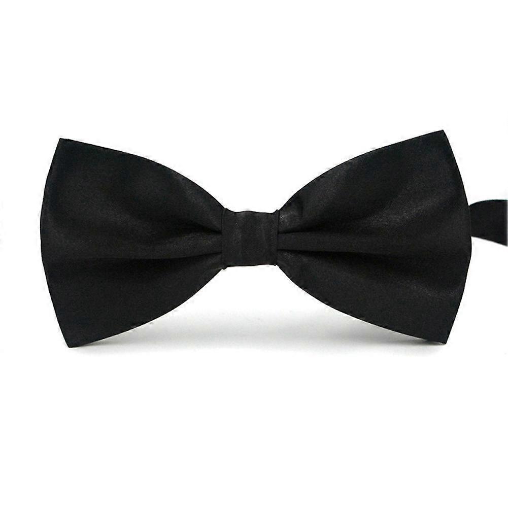 Double Layer Bow Tie For Men Solid Color Polyester Adjustable For Wedding Formal Events