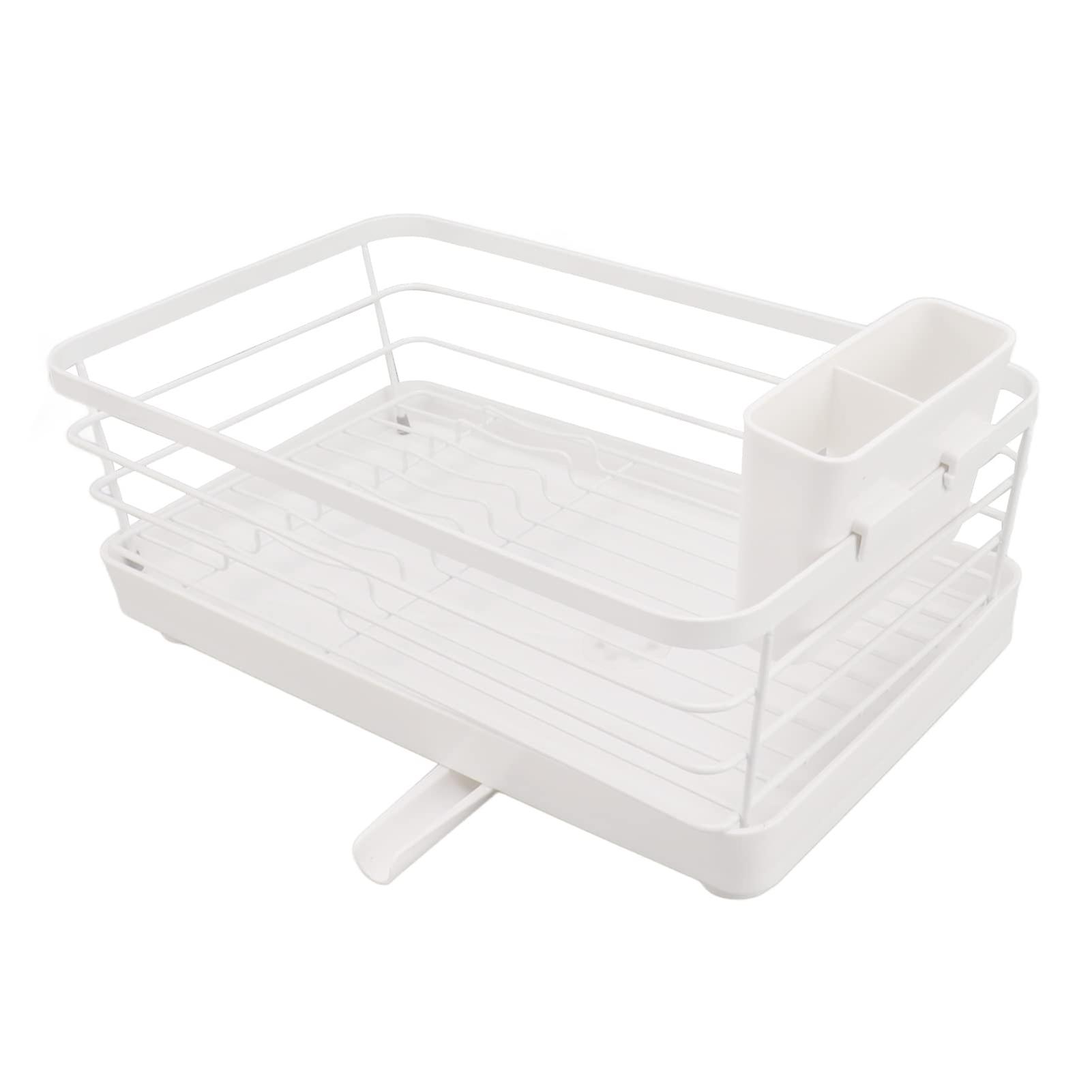 Rustresistant, spacesaving dish rack with large capacity and drip tray for the modern kitchen countertop (S)