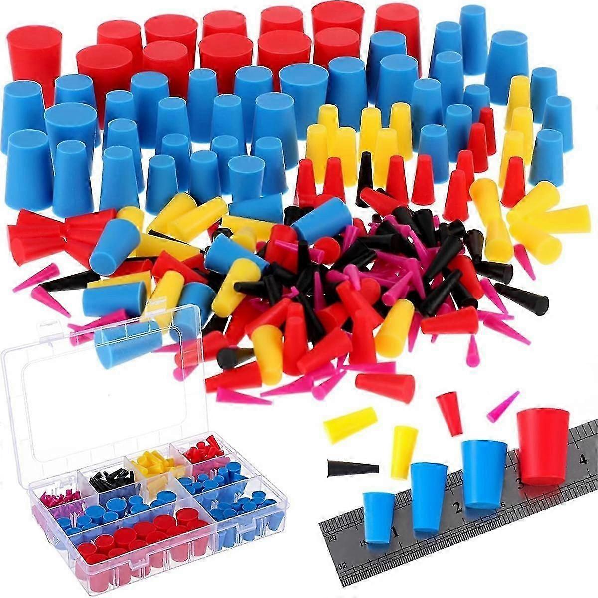 250pcs 8 Sizes Silicone Cone Plug Kit Powder Coating Kit Air Conditioner Drain Cone Plug compatible with Powder Coating