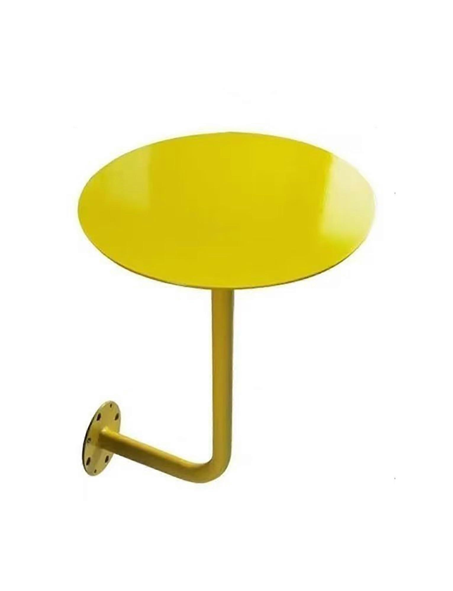 Round wallmounted coffee table, stylish drink table, modern yellow finish, diameter 35cm