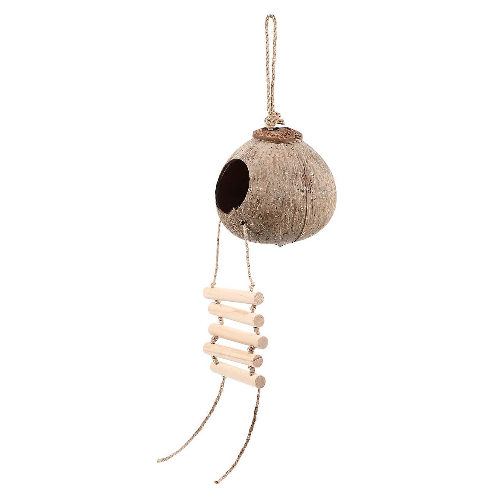 Decorative Coconut Bird Cage with Hanging Bed for Parrots and Other Birds, Durable Pet Bird Bed, Easy to Use and Portable