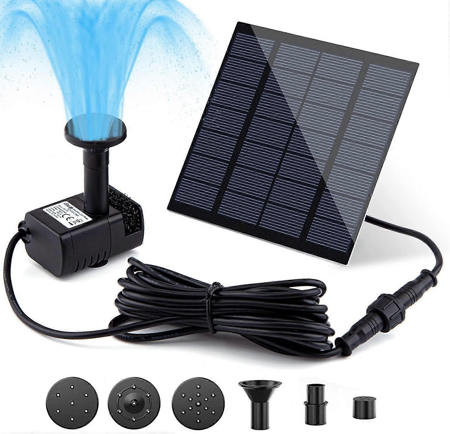 Upgraded Solar Fountain with 6 Nozzles for Garden, Pool, Pond