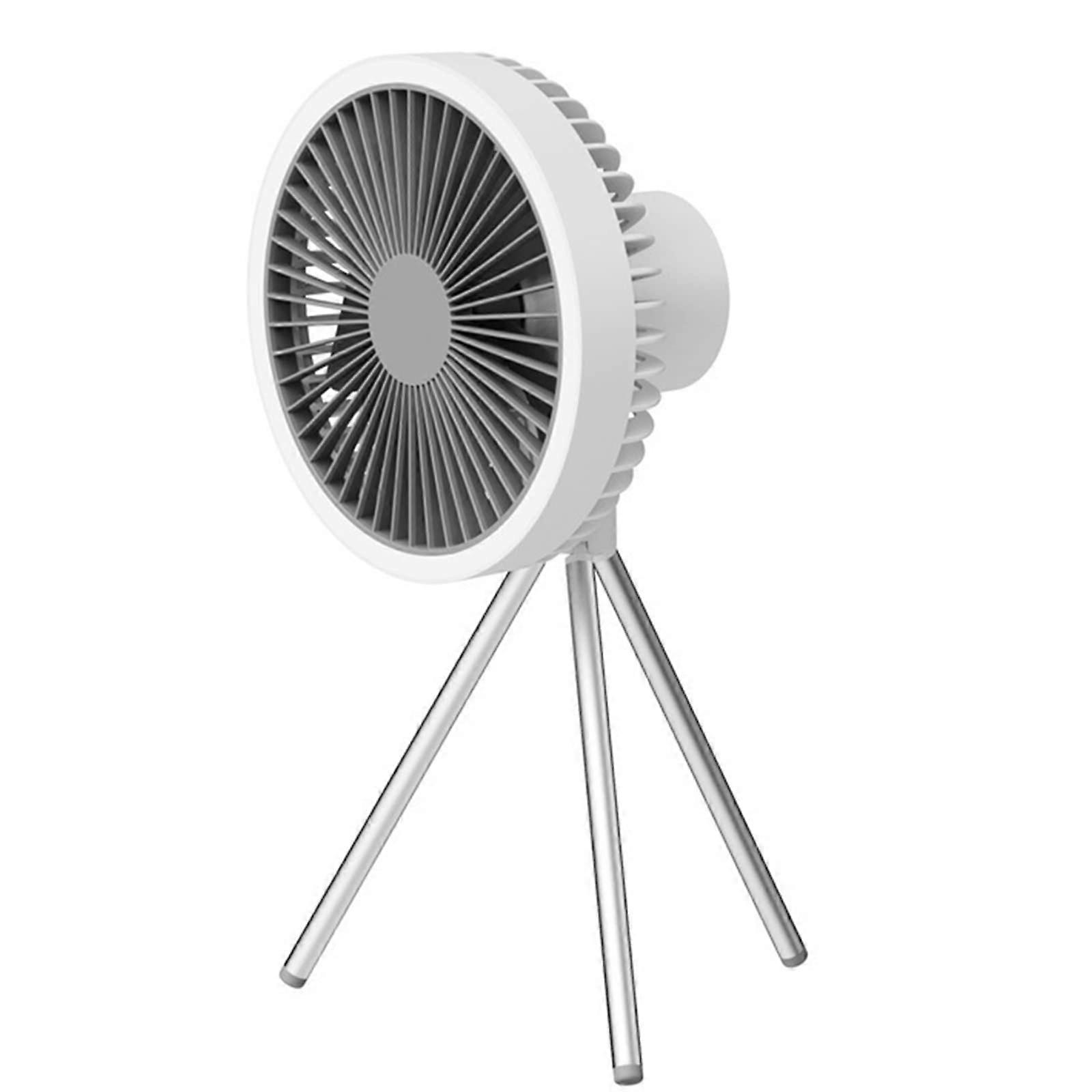 Tripod Fan Portable Desktop Fan Low Noise 3 Speed Control Tripod Table Stand 10000Mah Rechargeable Cooler LED Light Fan Ref: 9582