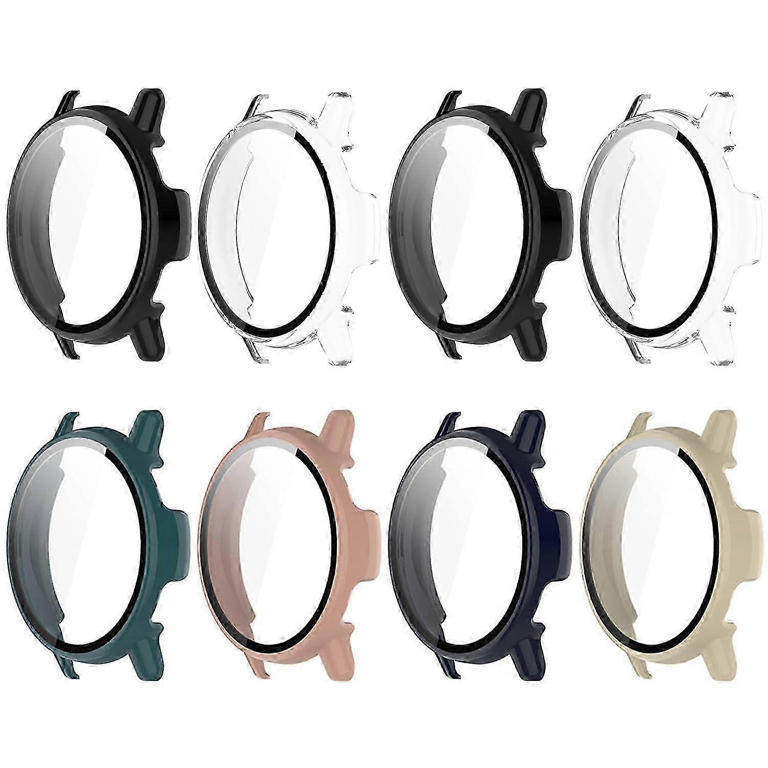 8 Pack Case for Garmin Vivoactive 5 Screen Protector, Hard PC Bumper Protective Cover
