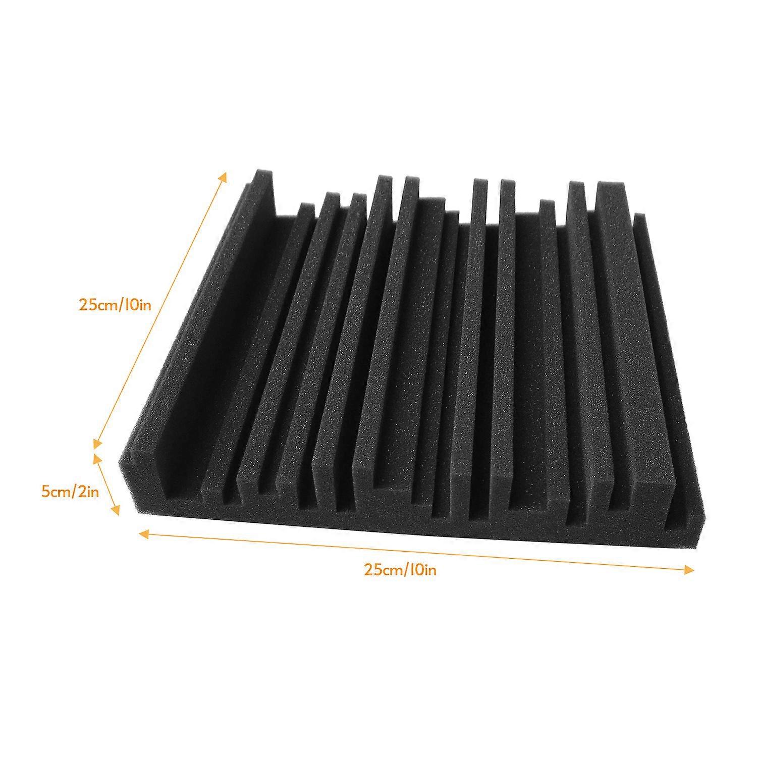 12pcs 10x10x2in High Density Fire Retardant Sound Insulation Foam