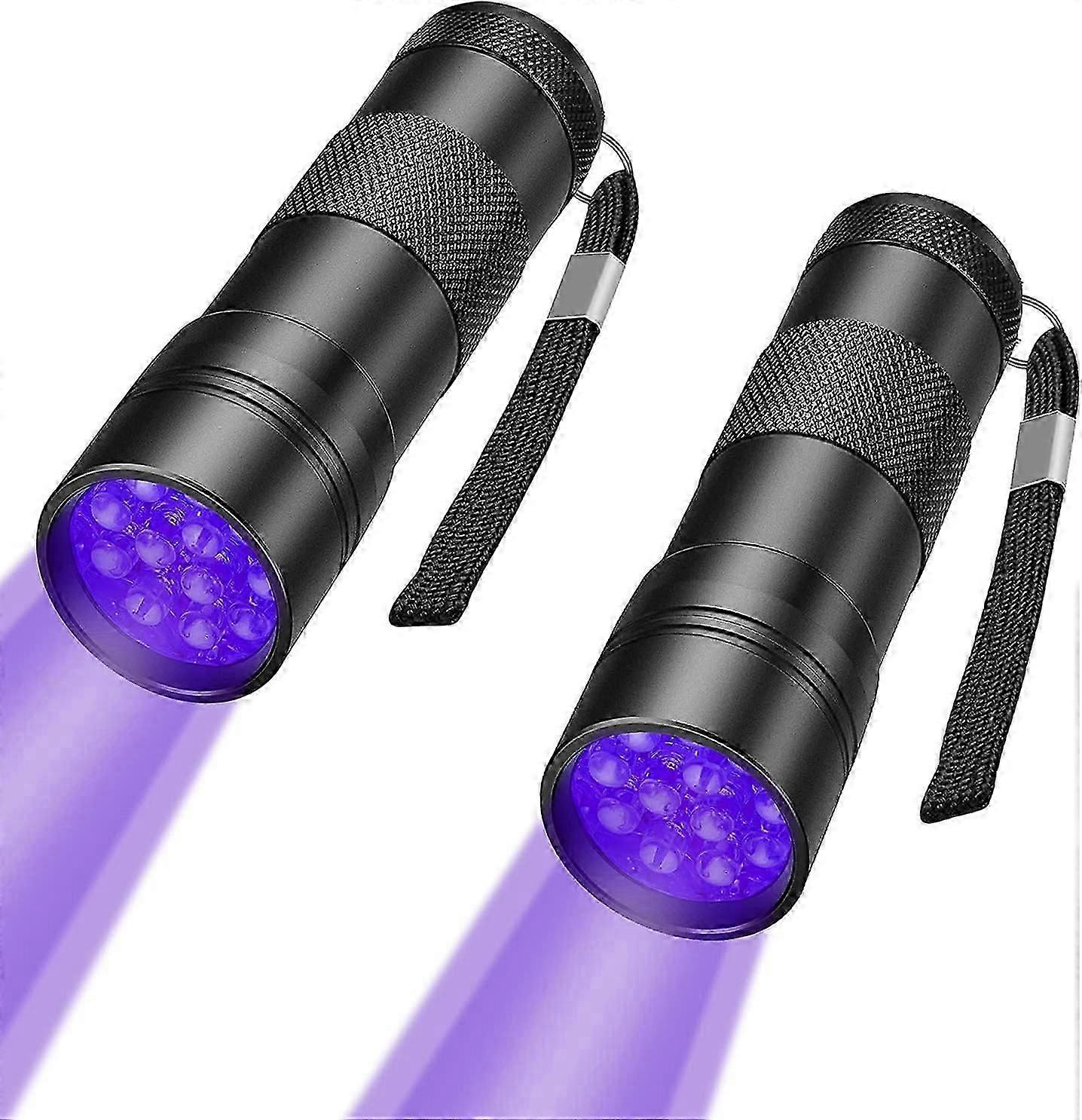 2pcs flashlights,12 LED handheld black light flashlight mini light flashlight detector