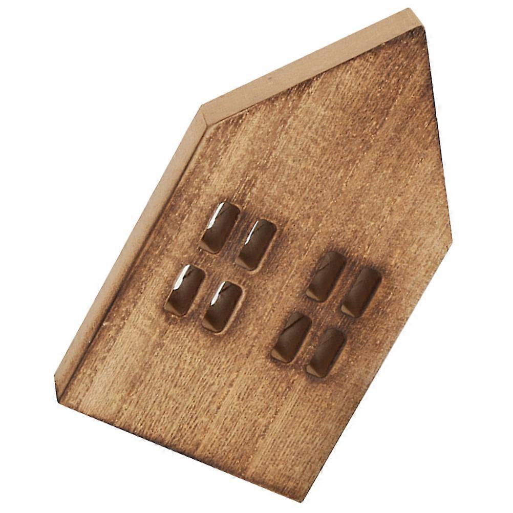 Wood Slice Mini House Desktop Decor Artificial House Simulated Design