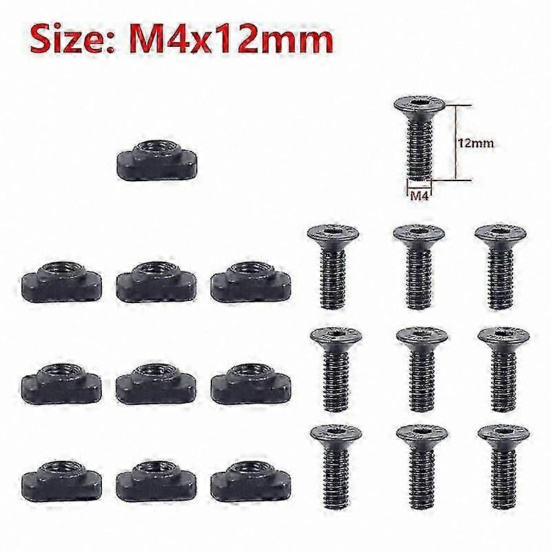 10 Pieces M4x10/12mm M-LOK Rail Screw and Nut Set, Replacement T-Nut Fasteners for M-LOK Handguard Rail Sections, Hunting Accessories hwy