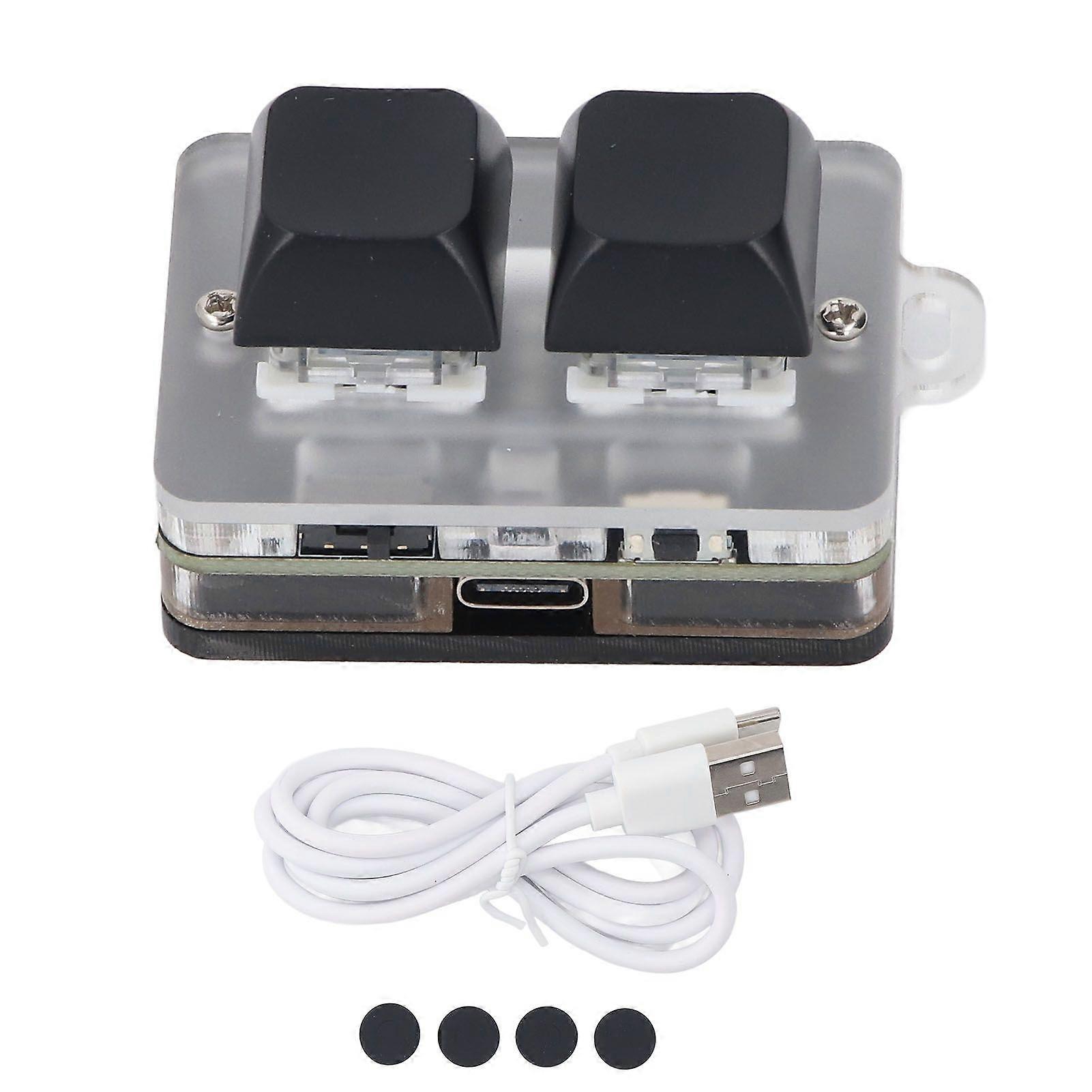 2 Keys Keyboard Support Programming Macro and Software Blue Switch Custom Keyboard with RGB Light BT Type C Connection