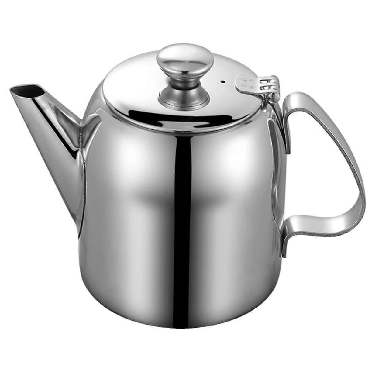 Stainless Steel Teapot Small Teapot With Lid For Desktop Office Silver 8.8x8.8x12 cm Oil Pot Drinking Pitcher