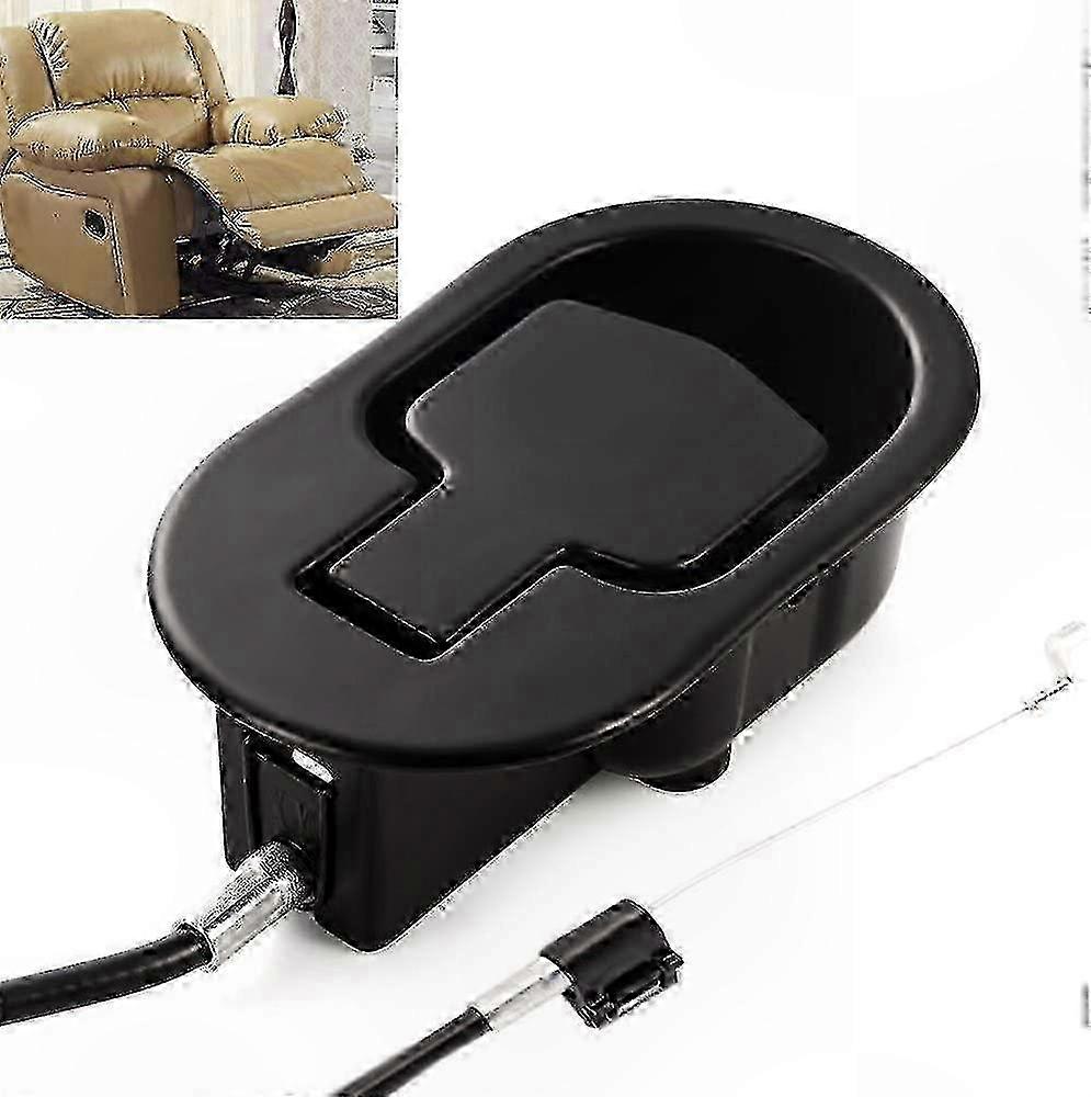 Black Metal Recliner Handle with Cable Connection for Universal Replacement