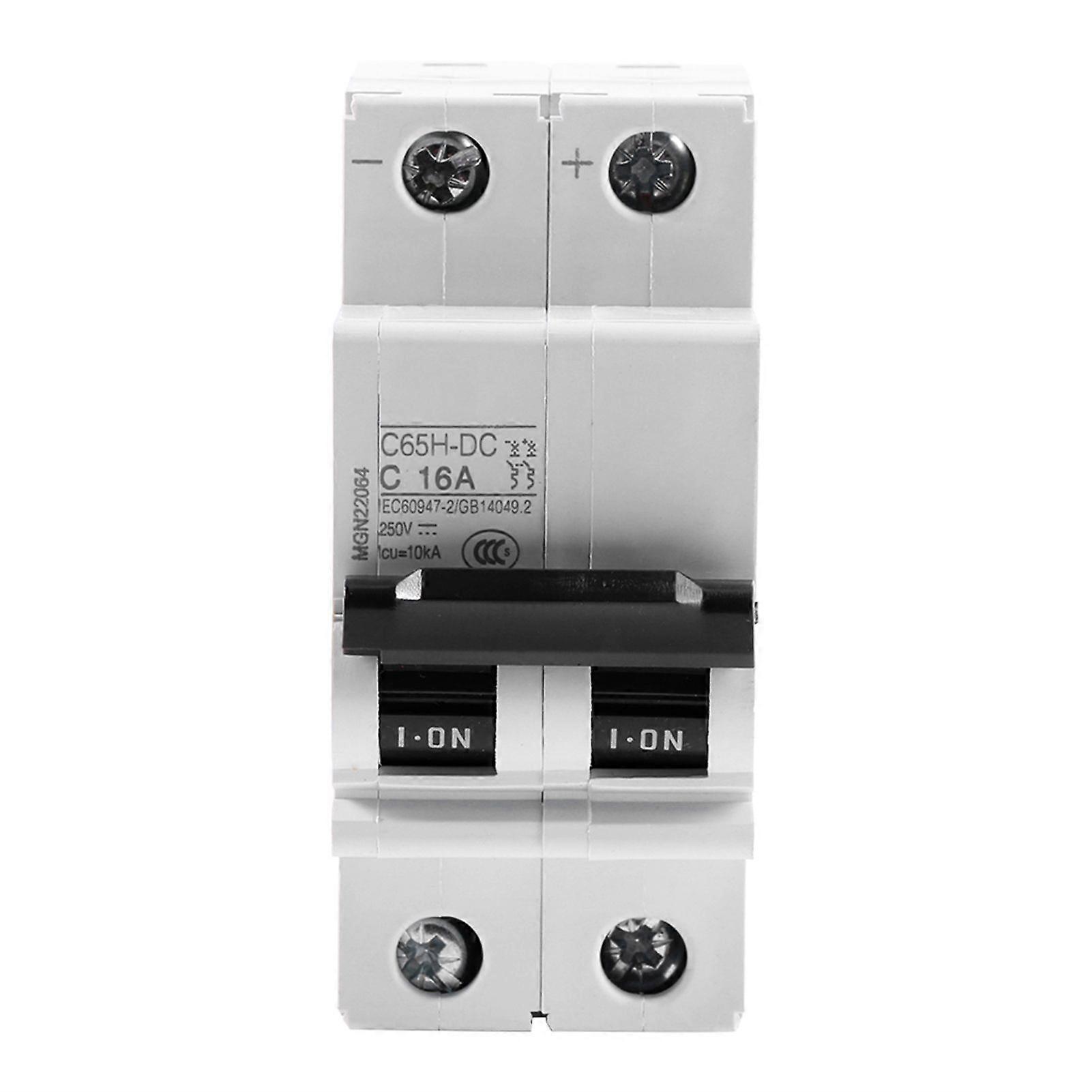 Circuit Breaker C65H-DC 2P 250V DC Solar Energy Air Switch Amps (16A)