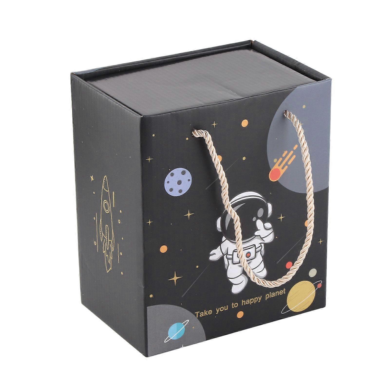 400ml Cute Novelty Astronaut Mug Ergonomic Handle Ceramic Cup With Lid Spoon For Coffee Tea Milk Light Blue