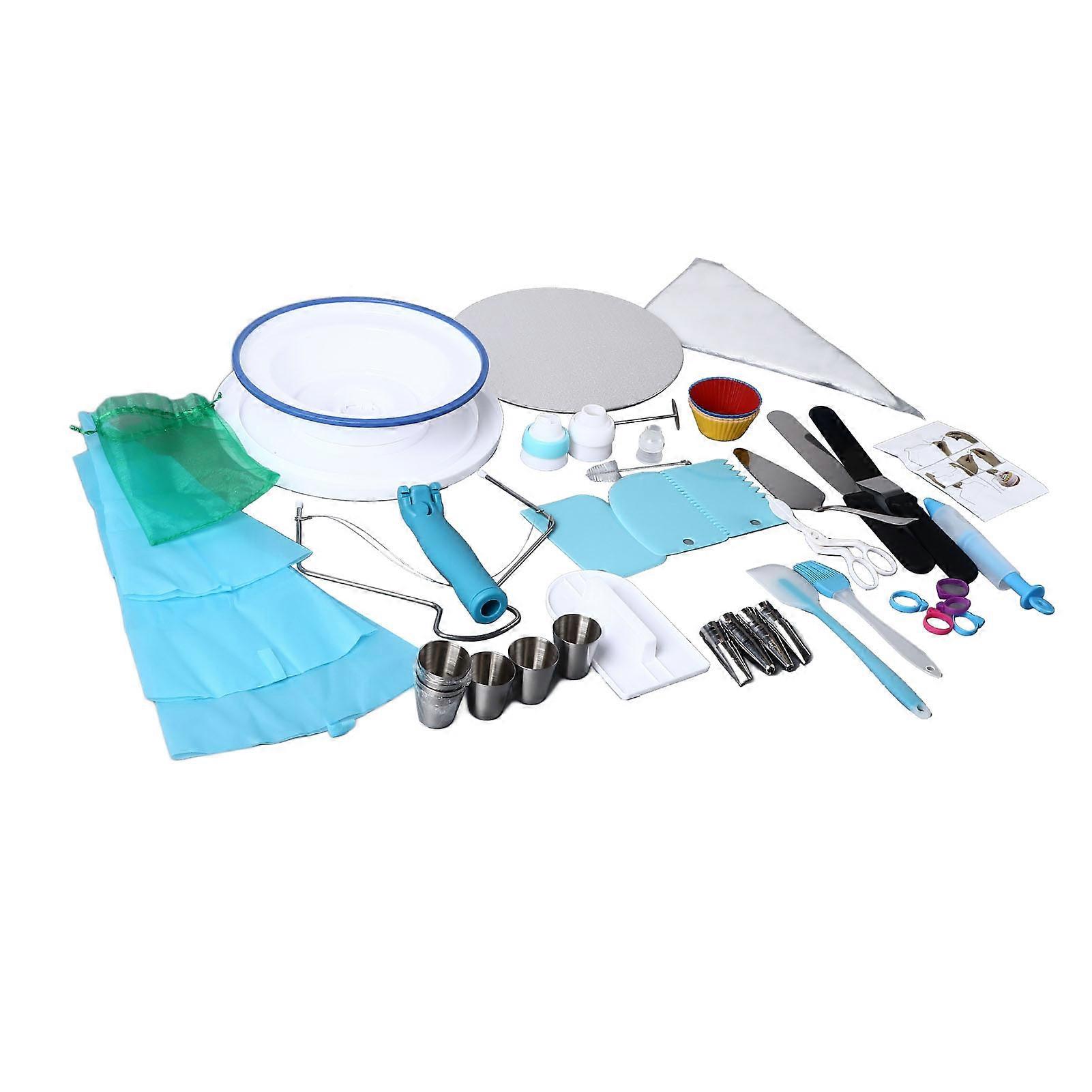 140PCS Cake Decorating Kit Turntable Piping Bags Tips Spatula