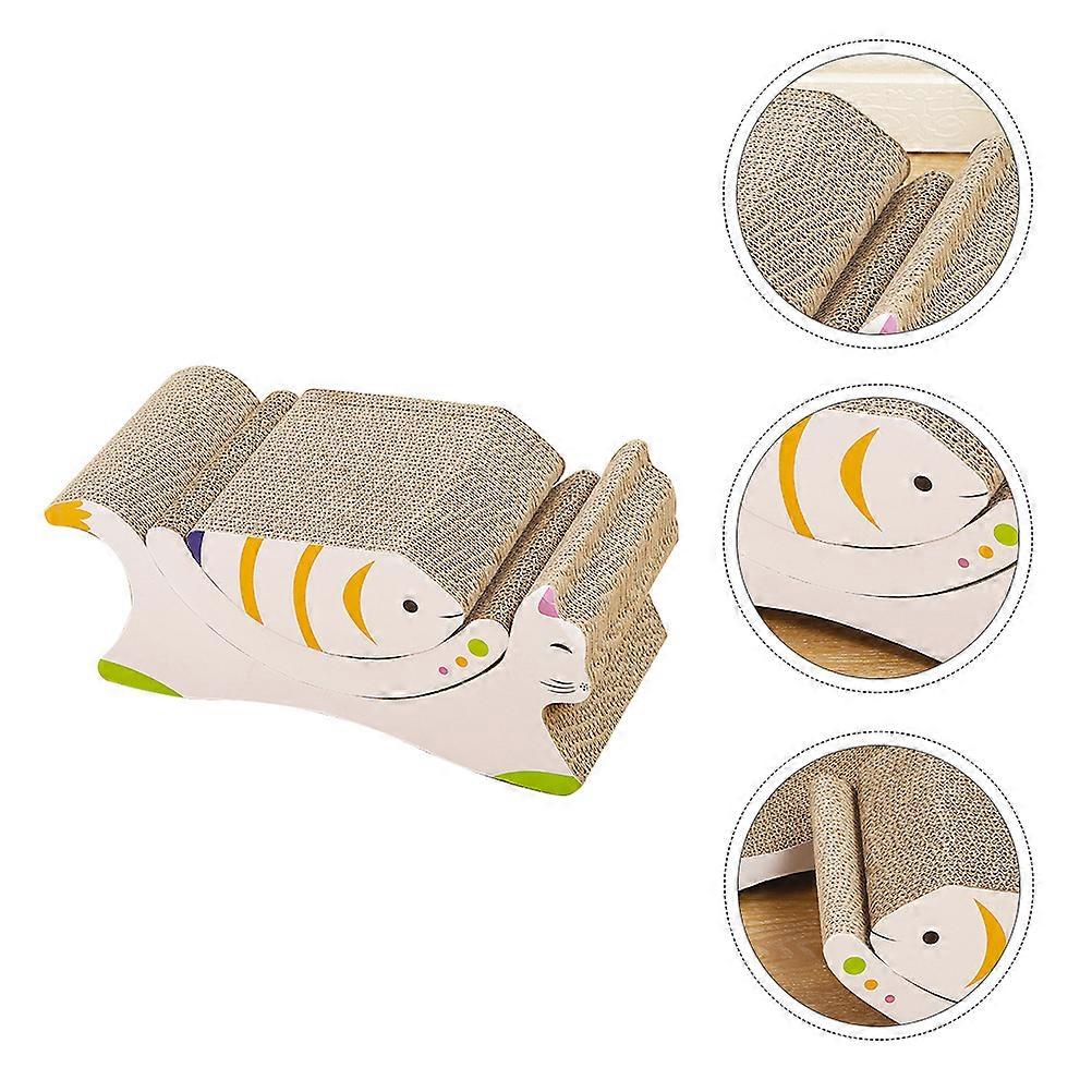 Khaki Cat Toy Made of Corrugated Paper for Playing 3 Separate Pieces