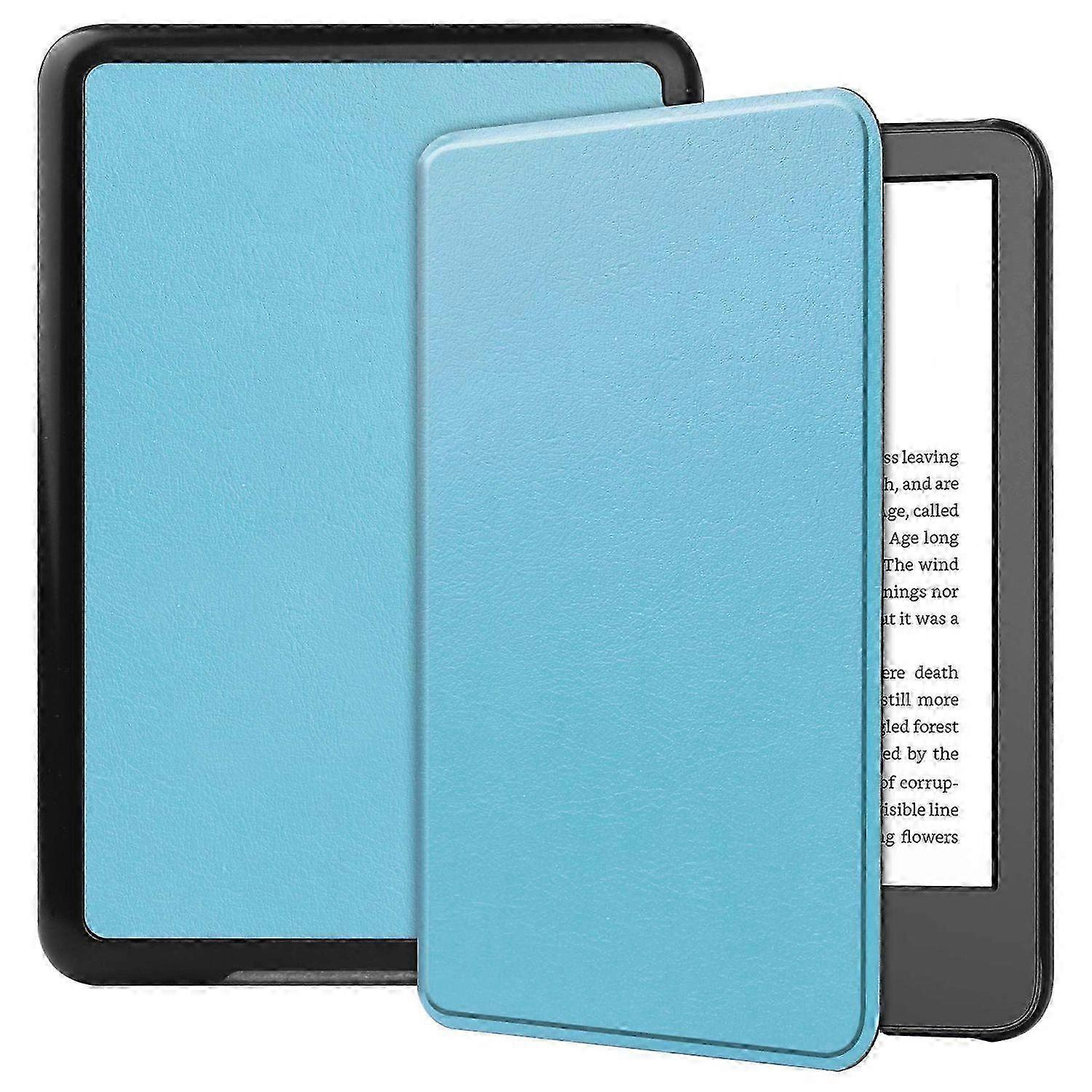 For Amazon Kindle 6quot; (2022) Solid Color Pu Leather Cover Auto Sleep Wake Anti-scratch E-reader