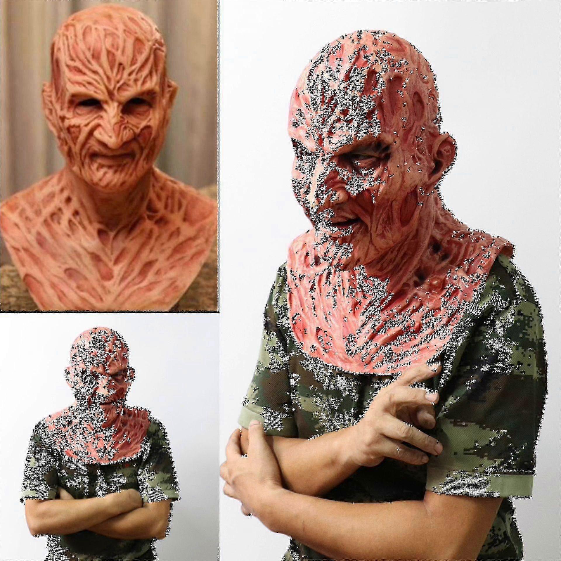 Freddy Krueger Λατέξ Μάσκα Αποκριάτικο Ρεαλιστικό Ενήλικο Κόμμα Τρομακτικό Cosplay Prop
