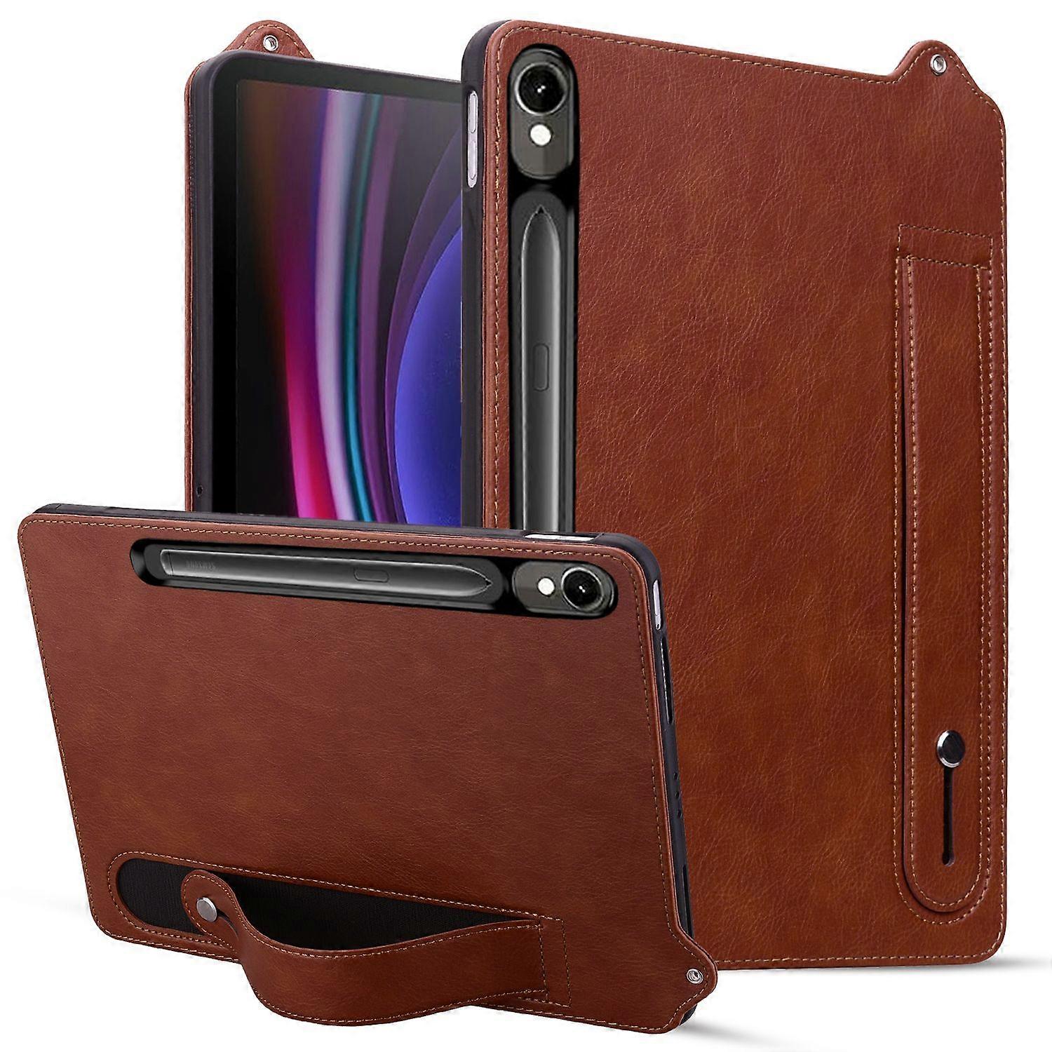 Leather Case For Samsung Galaxy Tab S11 S10 Lite S10 FE S9 S9 FE S8 S7 , Hand Strap Kickstand Tablet