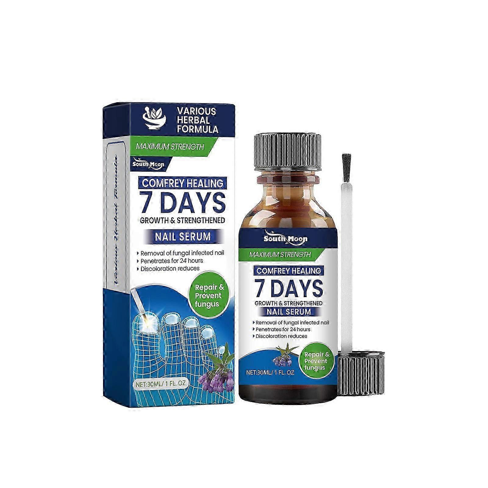 7 Days Nail Fungus Treatment, 30ml Comfrey Nail Growth and Strengthening Serum, Extra Strength Nail Repair Solution