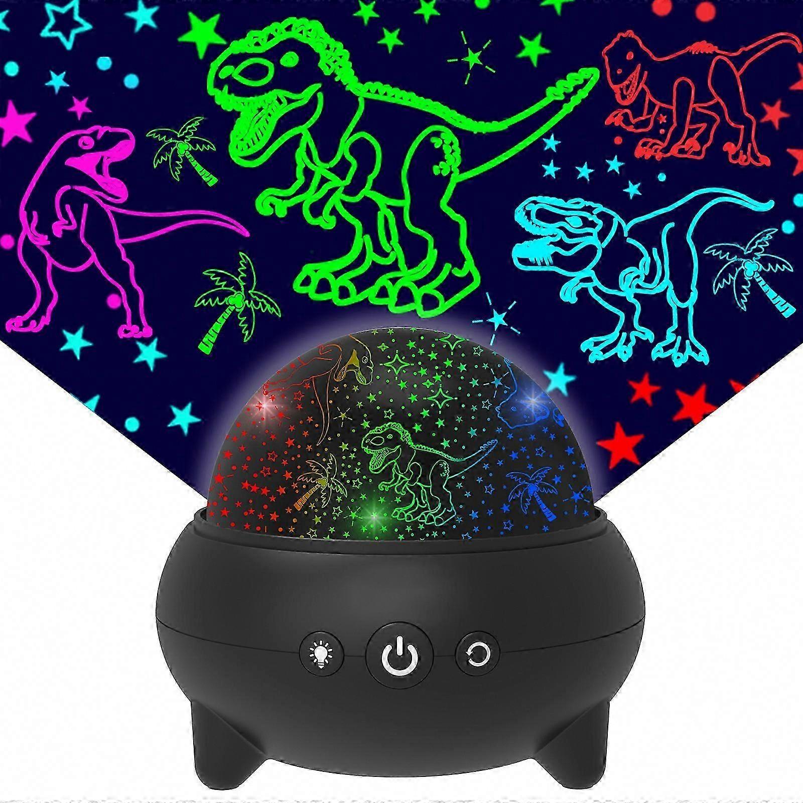 Toys for 2-8 Year Old Boys, 2-in-1 Ocean Projector Dinosaur Night Light with 360 Rotation and 9 Color Changing for Kids Room