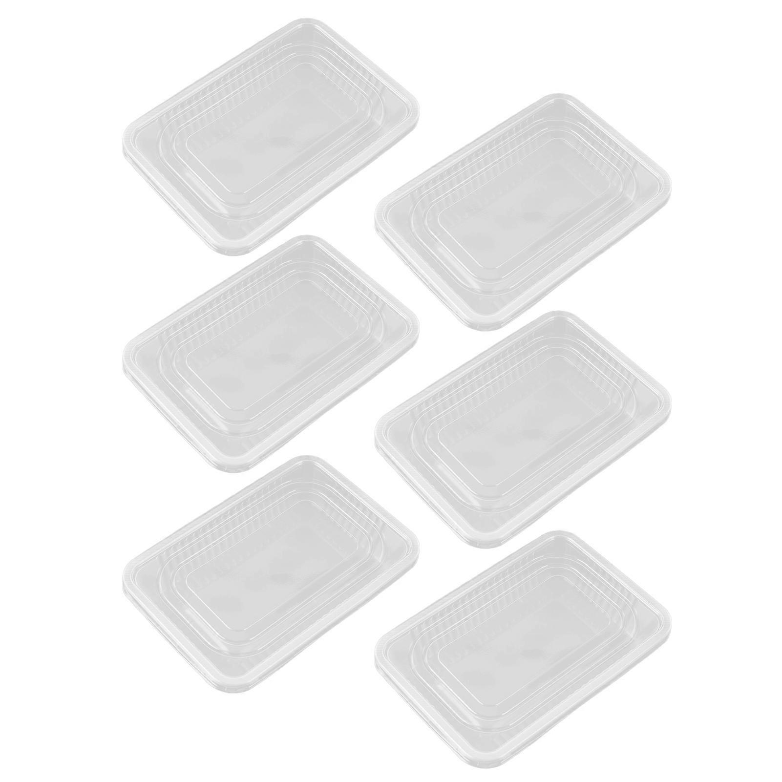 10PCS 500ML Transparent Disposable PP Lunch Boxes with Lid