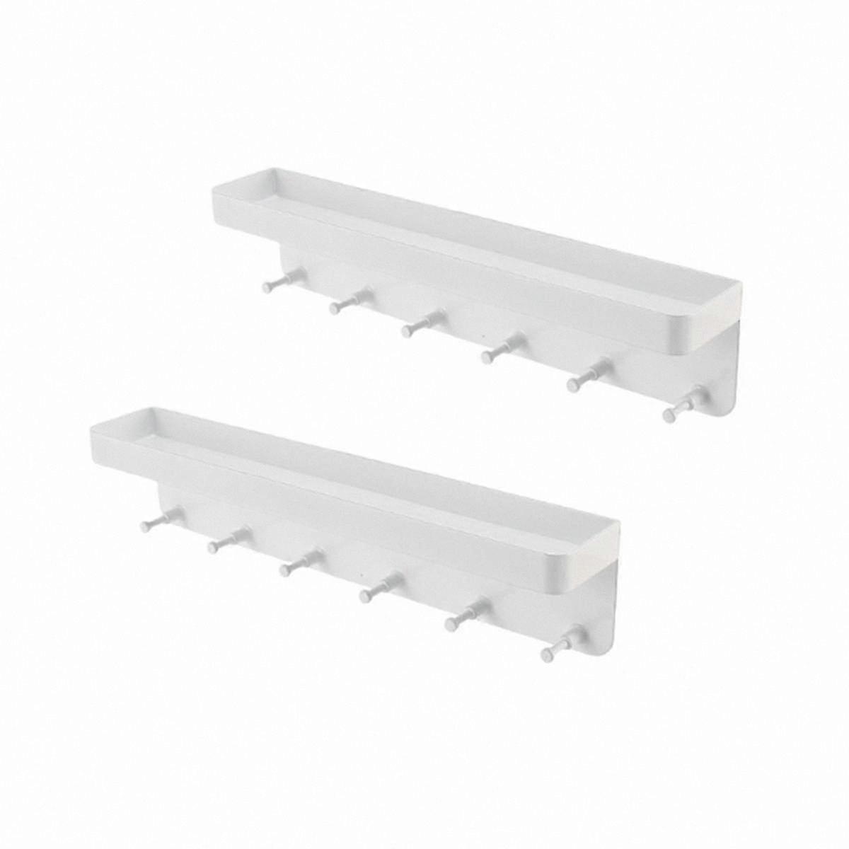 White Metal Wall Mounted Key Rack with Shelf for Mail and Sundries, Decorative Hanging Organizer