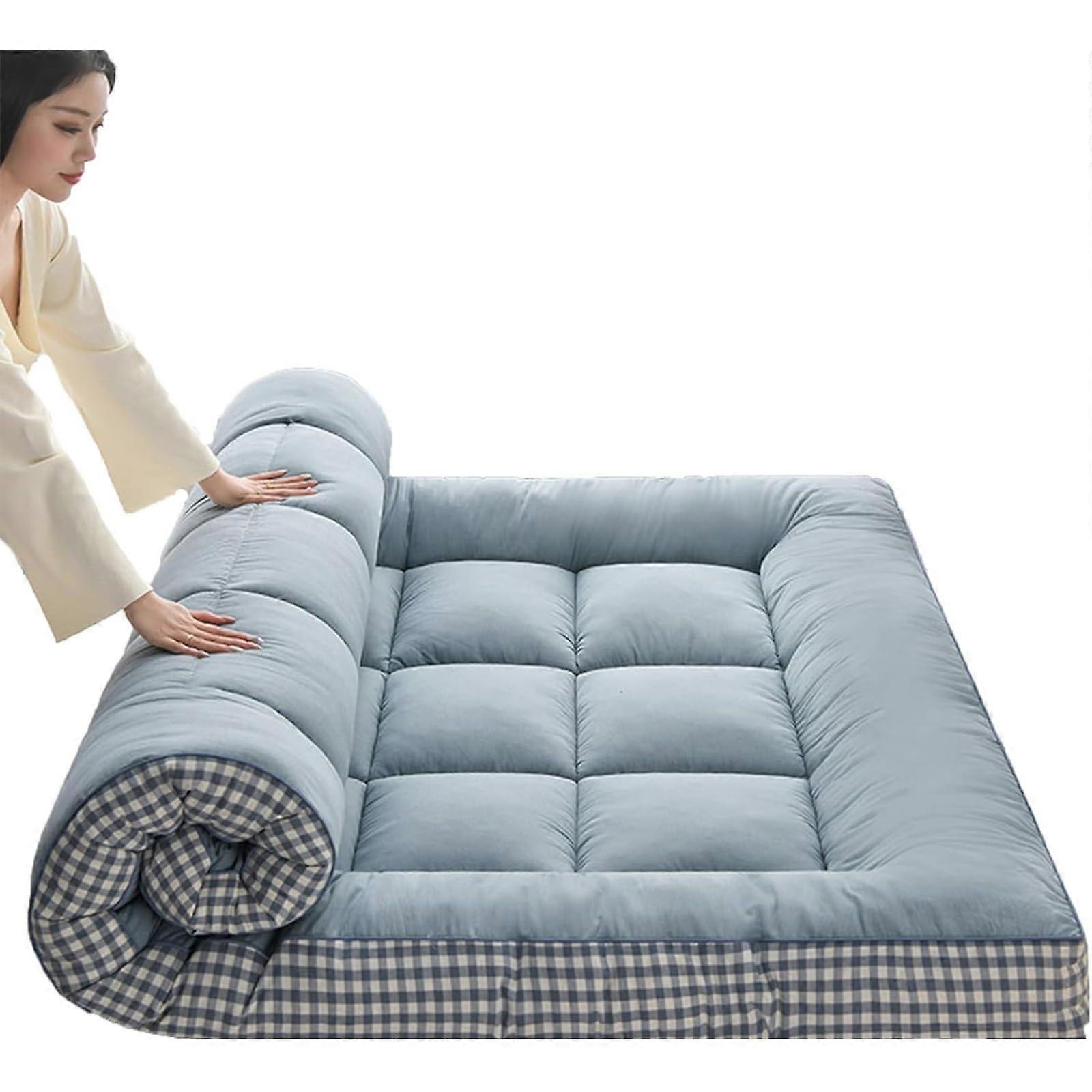 Japanese Floor Mattress Upgraded Foldable Futon Sofa Bed Single 200x220 cm Non Slip Breathable Thick