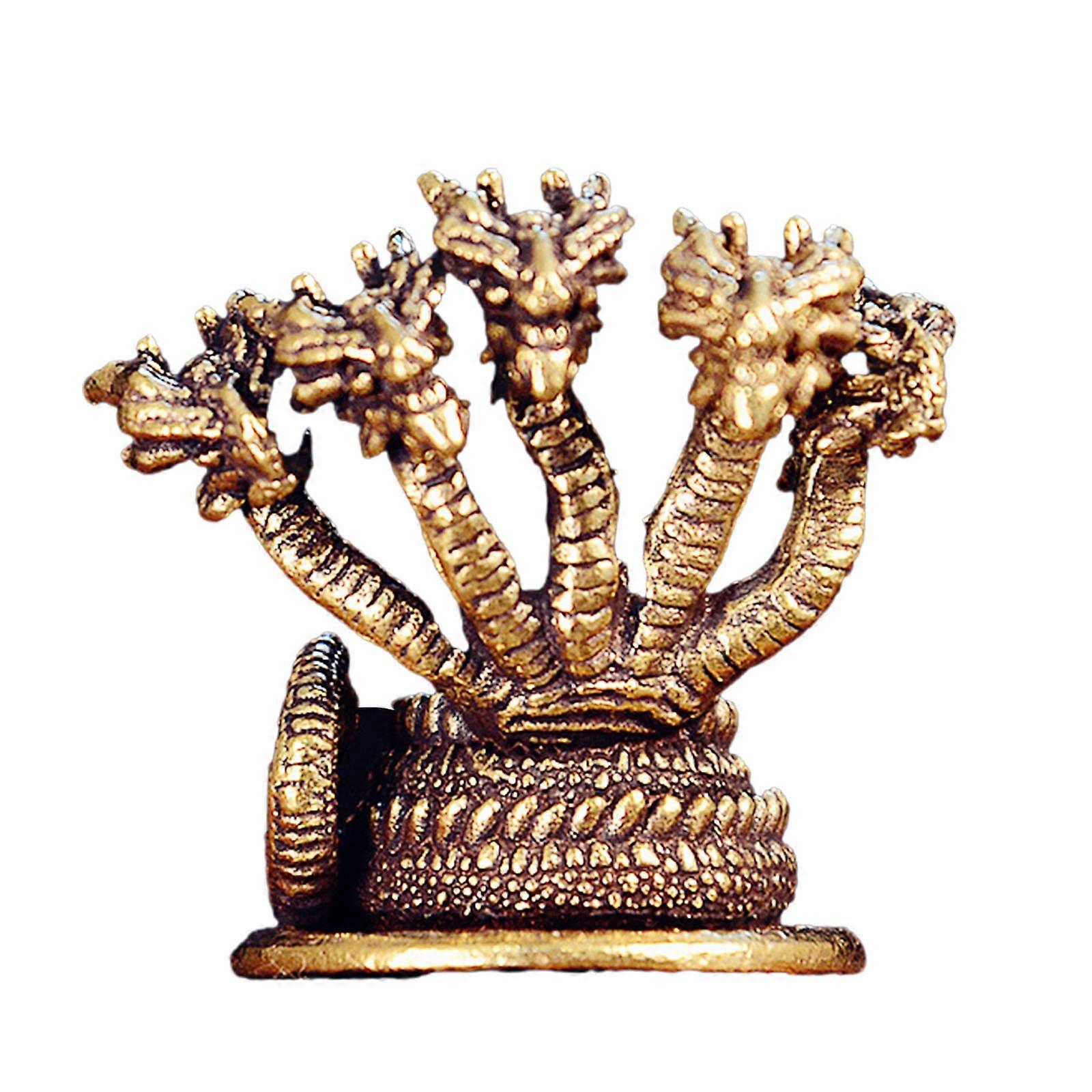 Solid Brass Snake Sculpture Handcrafted Decorative Statue Ornament for Festival Gatherings and Artistic Display Multicolor