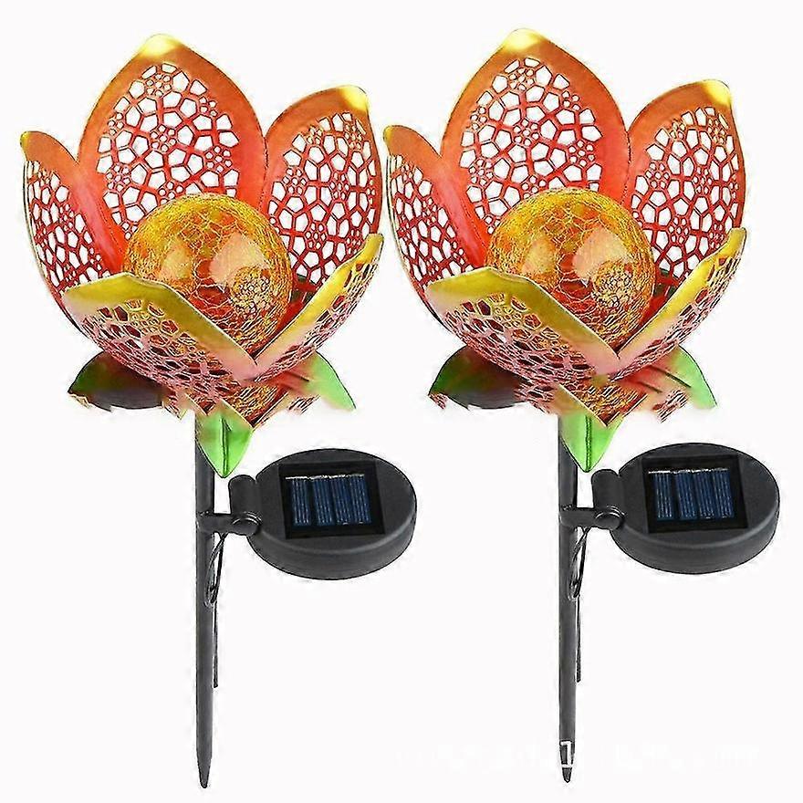 Hollow Flower LED Landscape Lights for Yard Walkway Path Lawn 2 Piece Set