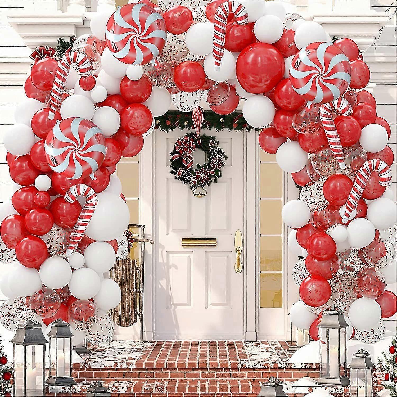 Christmas Party Balloon Arch Christmas Eve Candy Cane Balloon Garland Set