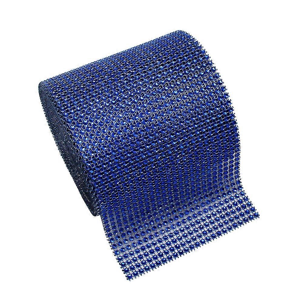 Rhinestone Mesh Ribbon Roll Diamond Ribbon for Decoration 1 Yard Dark Blue