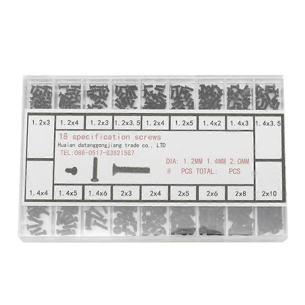 Glasses Accessory Small Screw Set for Repairing 500Pcs Black Combination Kit