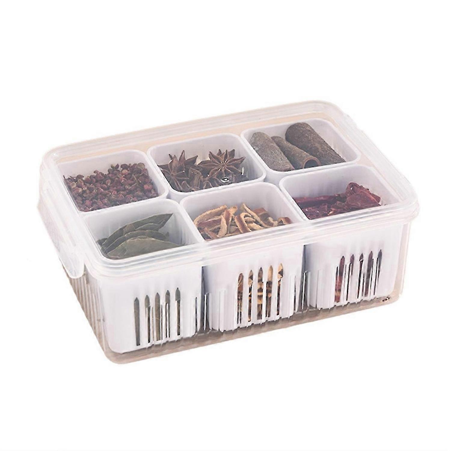 Condiment Jars with Tray with Small Dividers Countertop Spice Organizer Kitchen Storage Container fo