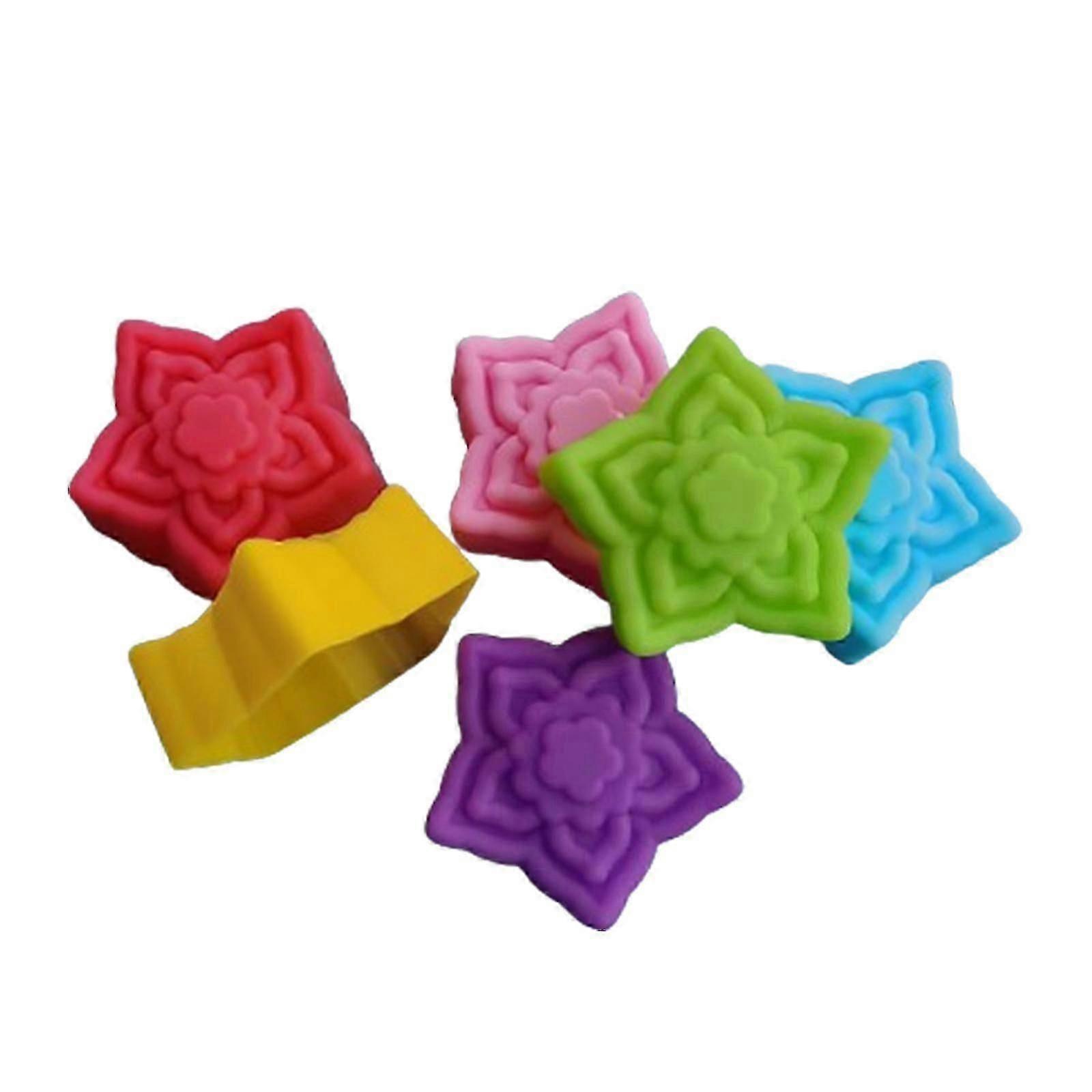 6 Pack Flower Silicone Cake Molds Colorful Baking Molds for Family Gatherings