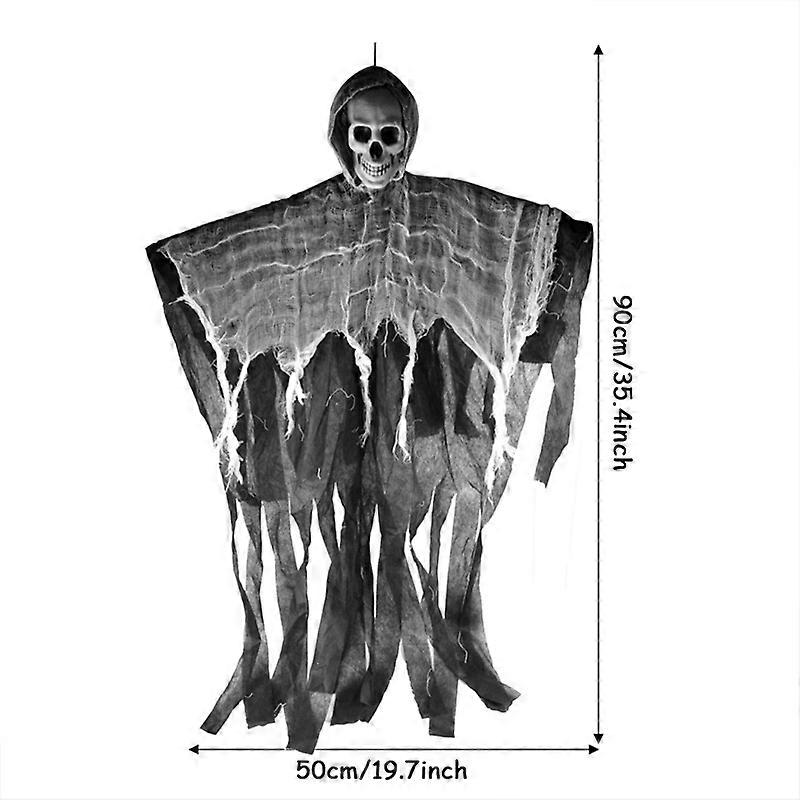 Halloween Hanging Ghost Realistic Easy Installation Scary Hanging Skeleton Grim Reaper Haunted House Decoration Horror Props