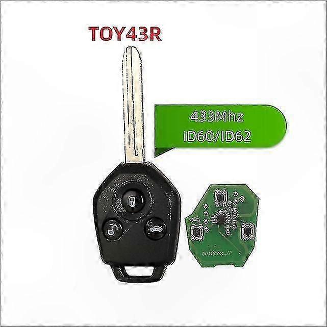 3-Button Remote Key for Subaru Forester Outback Legacy 2008-2014, 433MHz Frequency, 4D62 ID60 Chip Transponder Key Fob Replacement
