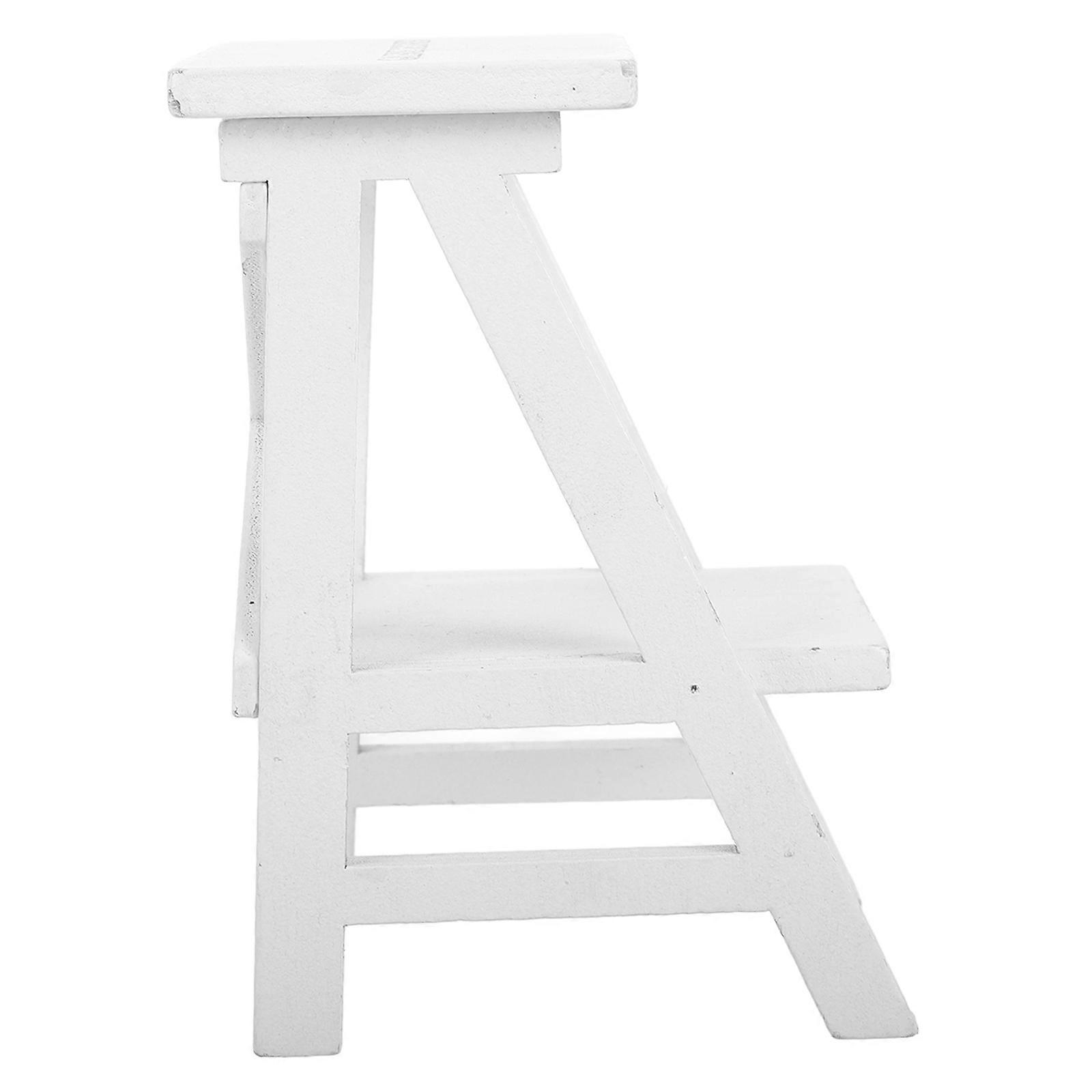 White Wooden Dollhouse Mini Stand for Display Shelf Decorative 3Pcs