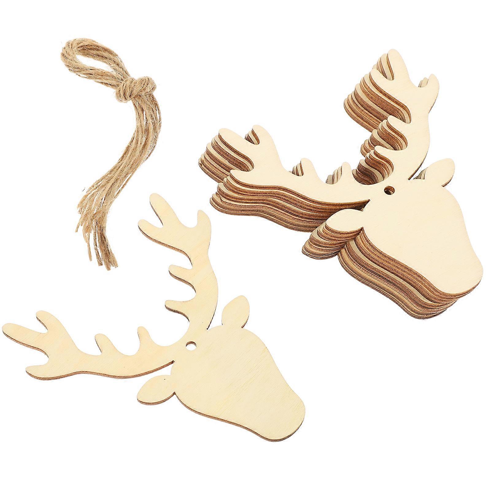 DIY Coloring Toy Unfinished Wooden Cutouts for Decor 3Sets Khaki