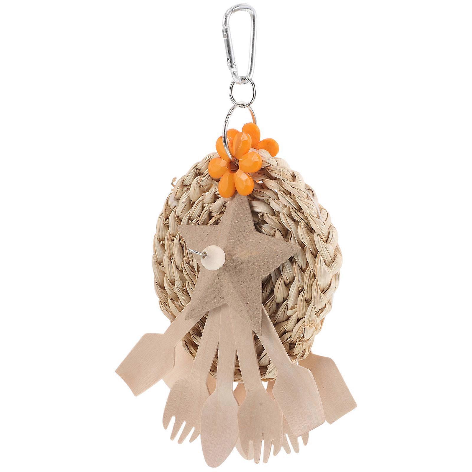 Bird Toy Parrot Chewing for Conures and Finches 2Pcs Swing Ornament