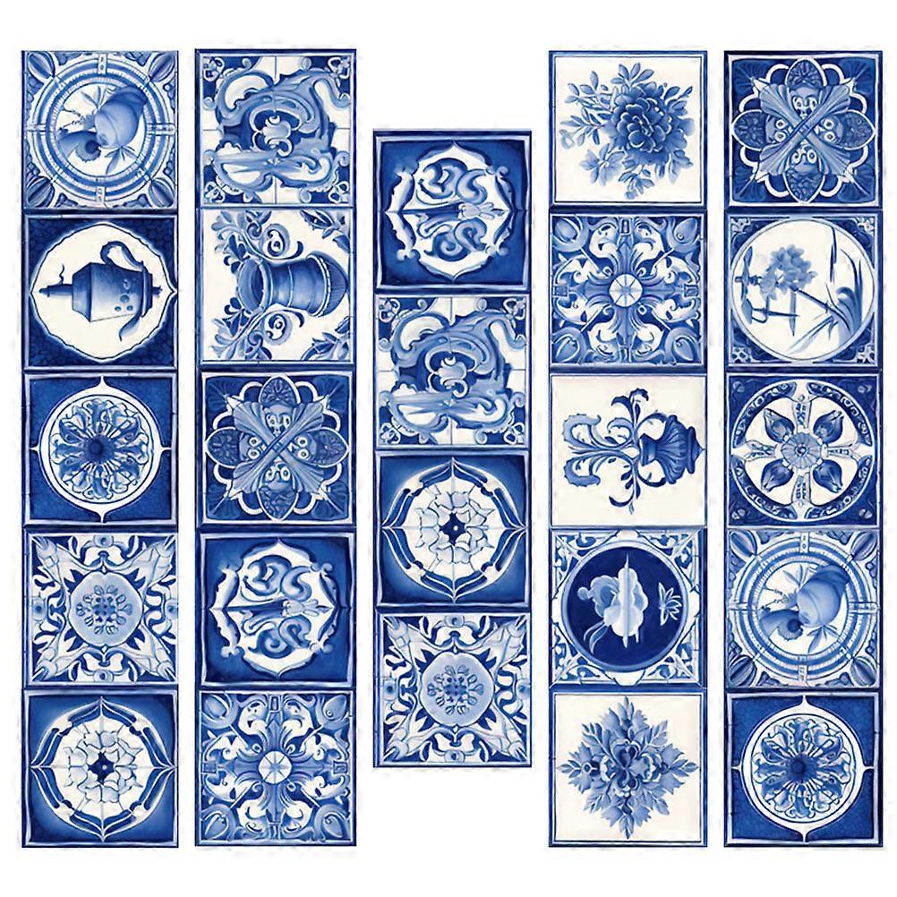 Peel And Stick Tile 48 Pcs Vintage Style Waterproof Stickers For DIY Enthusiasts Bathroom Wall Coverage