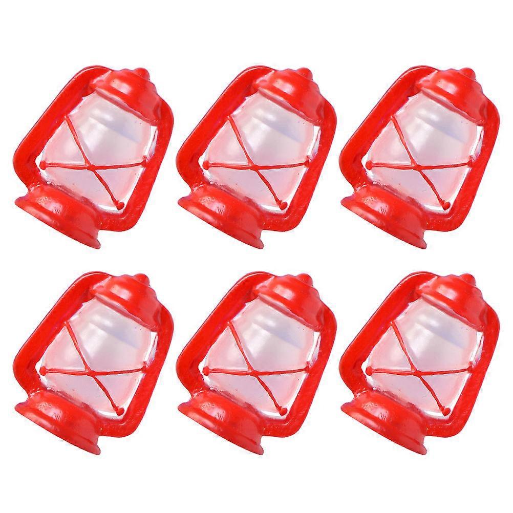Retro Resin Kerosene Lamp for Decoration 6Pcs Miniature Dollhouse Lantern