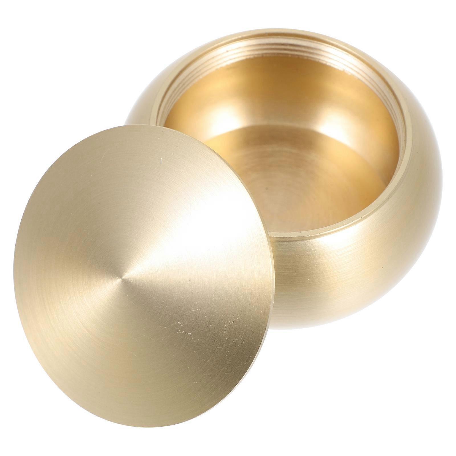 Mini Copper Tea Can Round Portable Organizer Airtight Storage 1Pcs