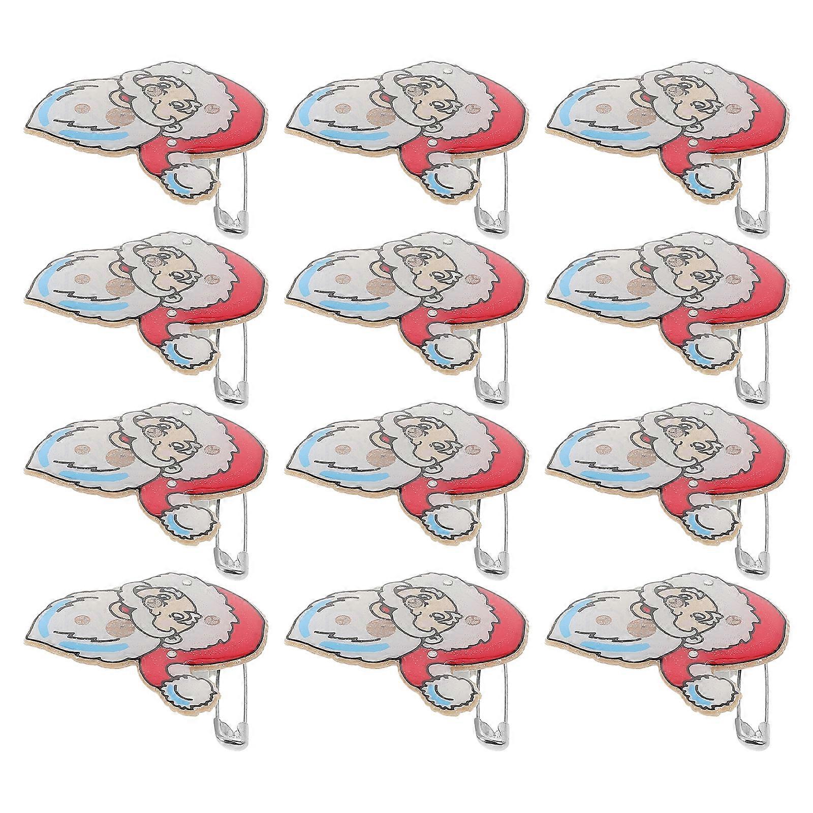 Christmas Brooch Flashing Santa Claus Badge for Holiday Use 25Pcs