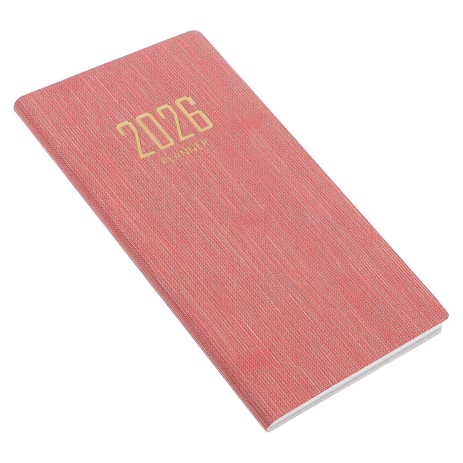 Compact Daily Planner with Pocket Design for 2026 Travel Use Thick Paper Monthly Overview and Scheduling Features 1Pack