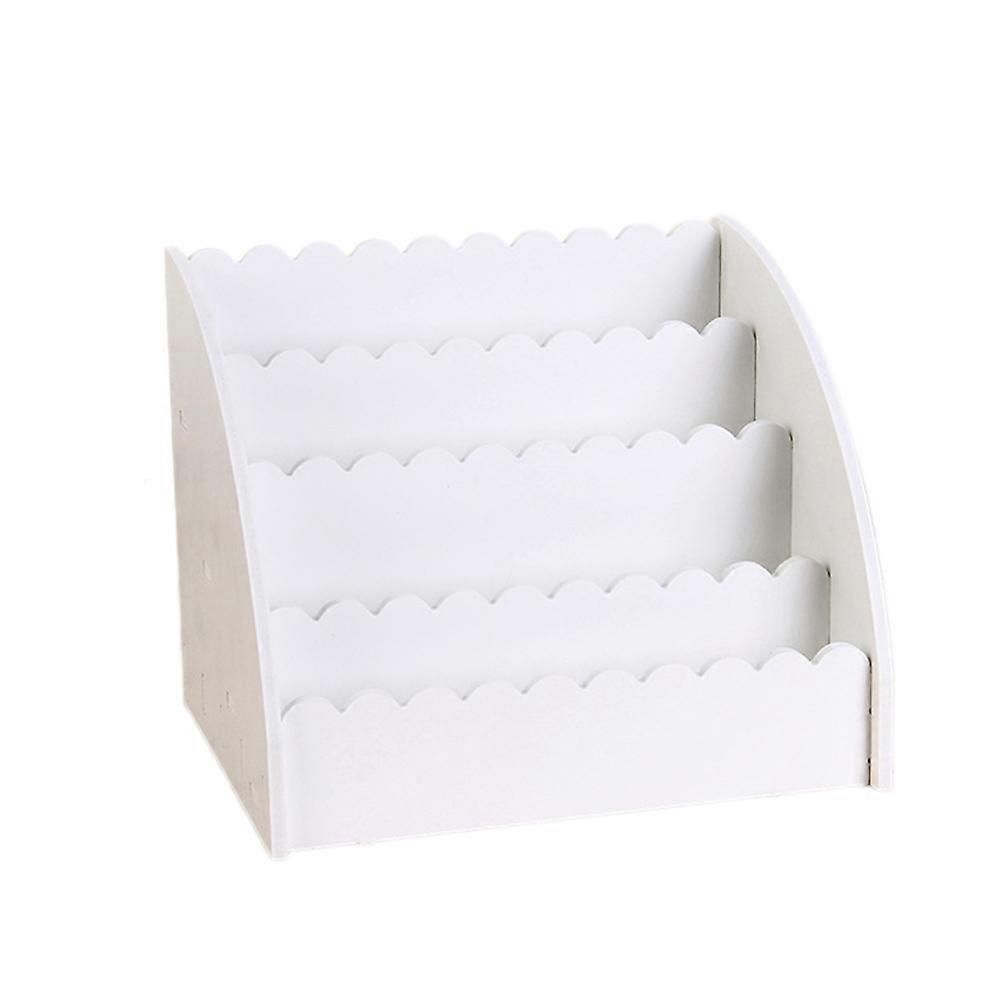 Multipurpose Desktop Organizer For Cosmetics And Toiletries With 4 Compartments Ideal For Office Accessories Holding White 1Set