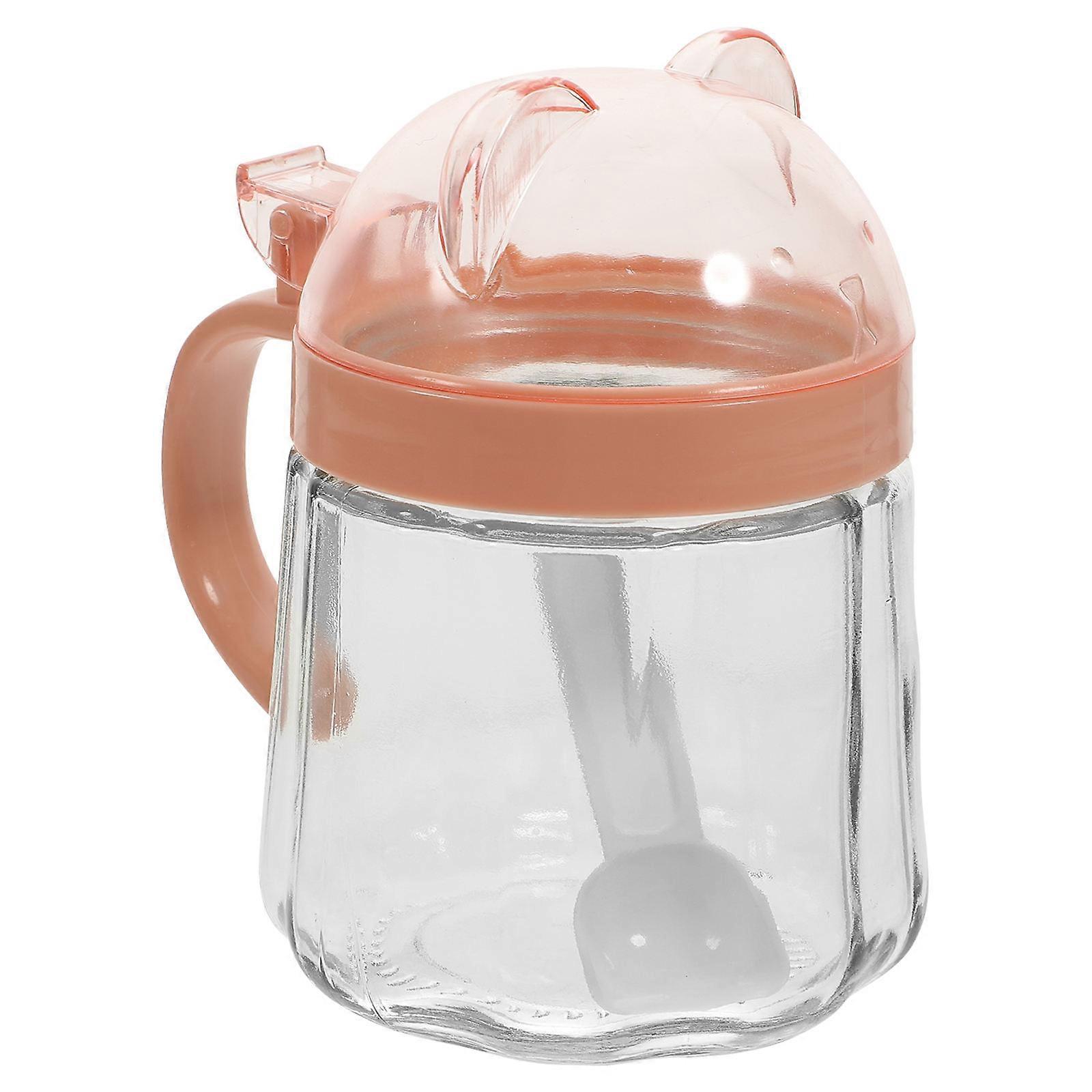 Spice Jar With Spoon Convenient Kitchen Supply 9X9X12Cm Functional Kitchen Storage 4Pcs